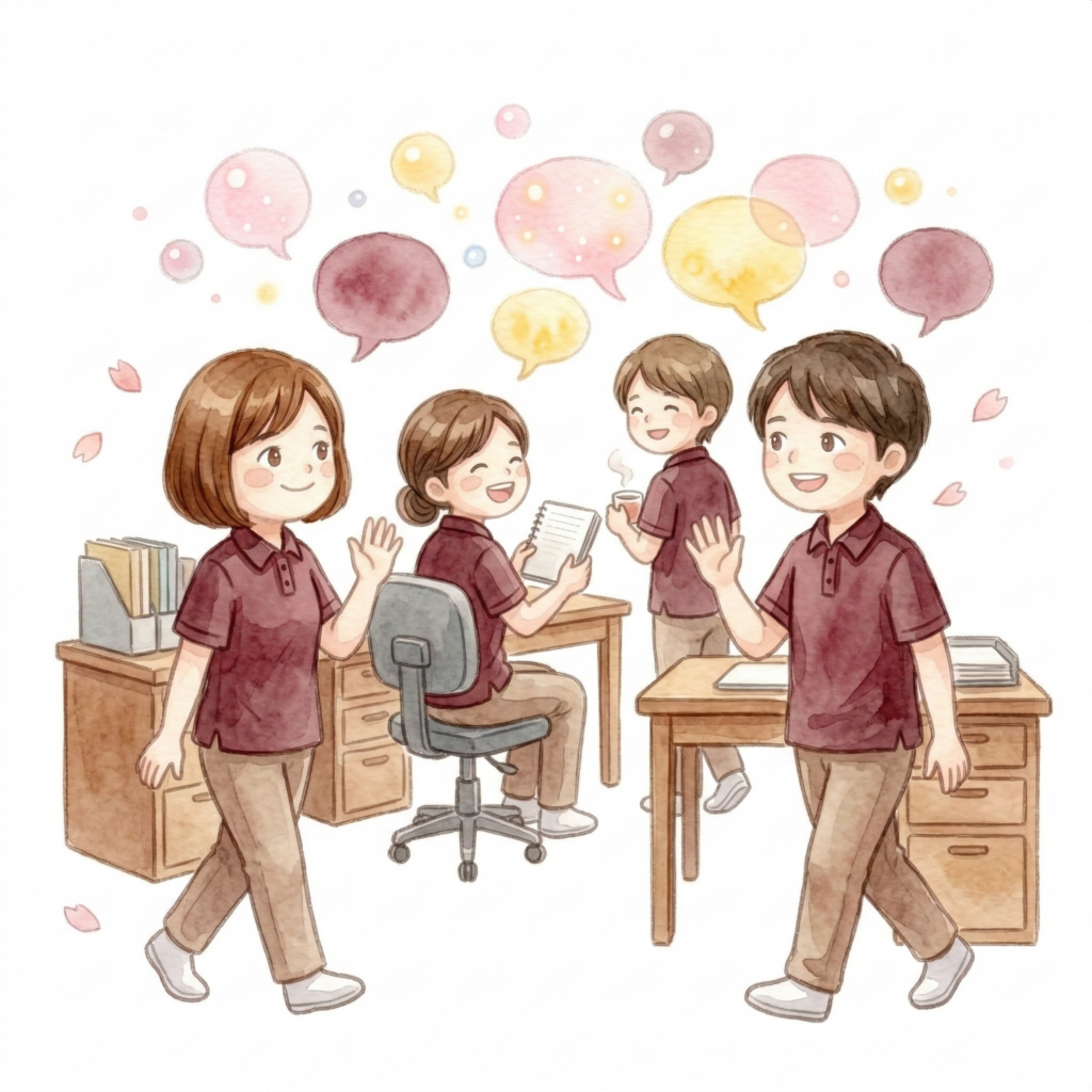 職員同士が自然に声をかけ合える雰囲気